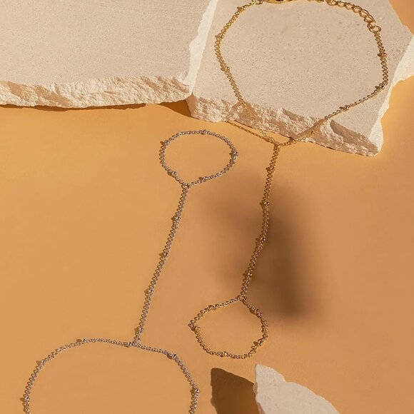 GOLD-Style12 Dainty Stack With Cuban HandChain Bracelets Jewelry Gifts for Women - Picture 6 of 7